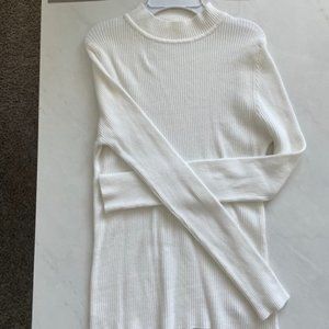 BRAND NEW White Mockneck Ribbed Sweater Top!!